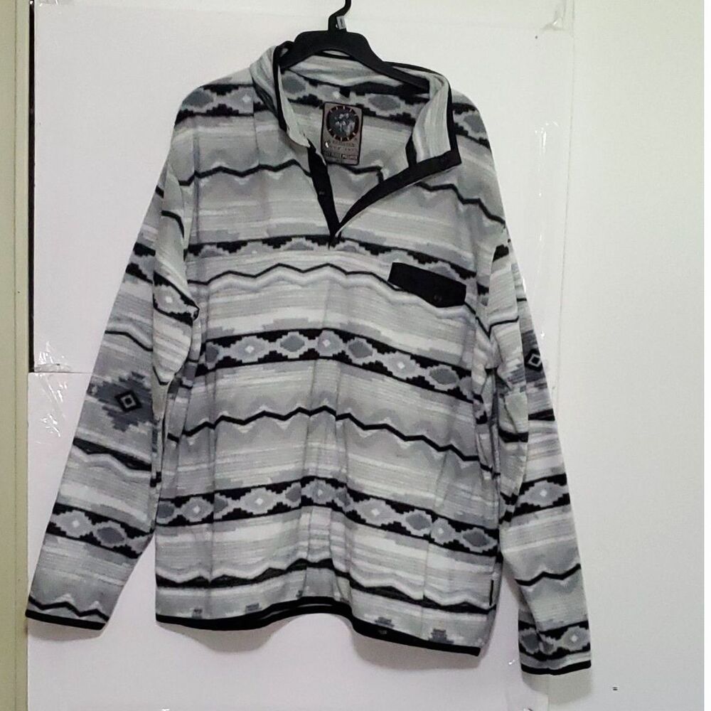 A Cabin Fever Women's Plus Cozy Fleece Pullover Jacket Southwestern Pattern 2XL